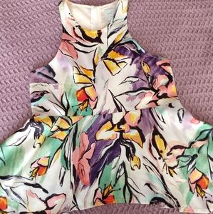 Anthro Peplum Top in Watercolor, 0